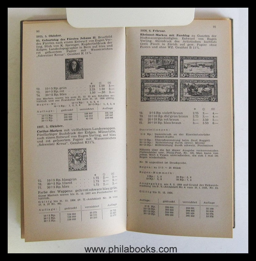 Sieger, Liechtenstein Handbuch und Katalog 1953, 3. Aufl., 272 S., ...