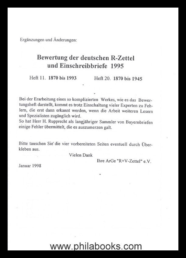 ARGE R+V-Zettel, evaluation of the German R-Zettel and registration form ...