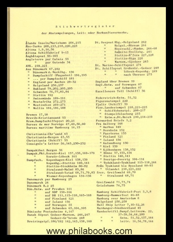 Frick, R., ship mail in the North Sea and Baltic Sea region with appendix German ...