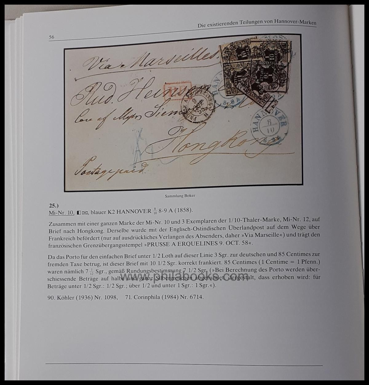 Rohlfs, R., Die Hannover-Halbierungen, geteilte Briefmarken des Kö ...