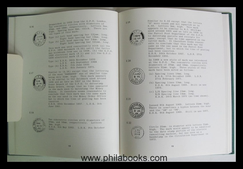 Clarke/ Radford/ Cave, Barbados Post Office Markings to 1981, Brit ...