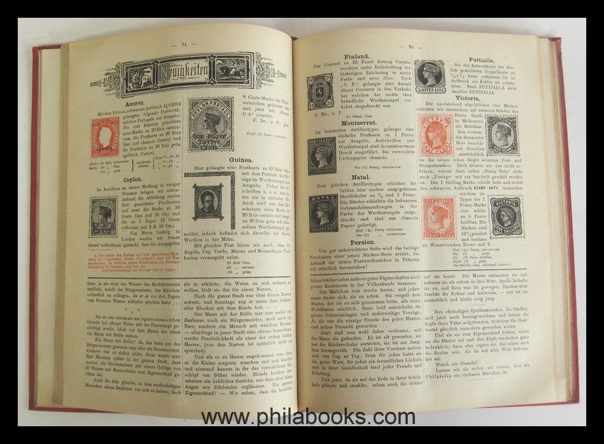 Mustard, Illustrated Stamp Journal, 1885, with pre-bound I...