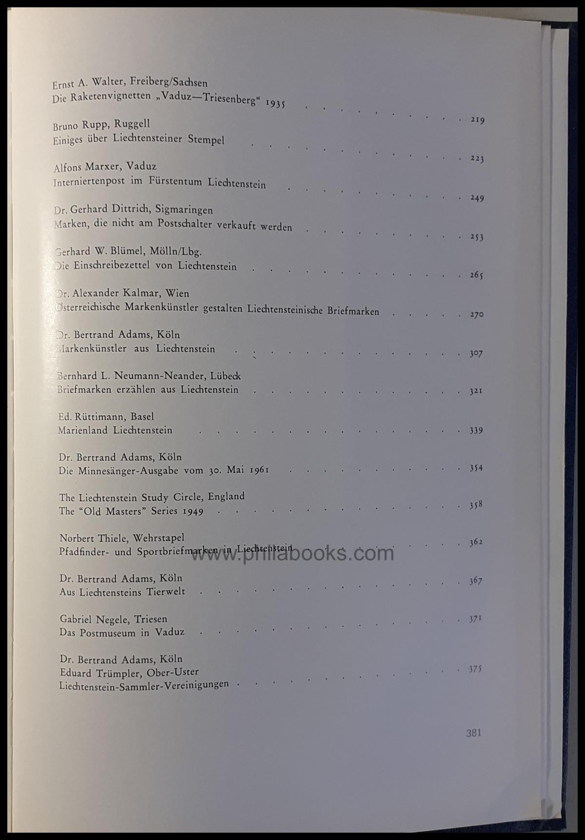 Adams, Dr. Bertrand (Hrsg.), 50 Jahre Liechtensteinische Postwertz ...