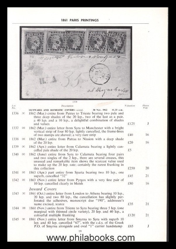 RobsonLowe, Auktion, 1962-11 'Burrus'