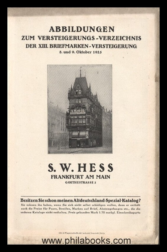 Hess, Auction 013, 1925-10