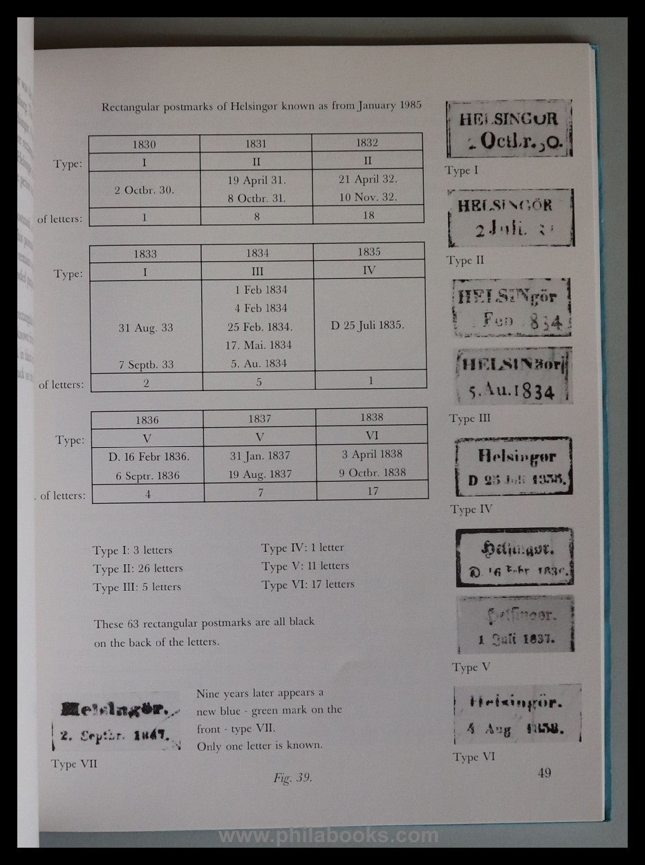 Lundh, B., The Postal History of Helsingor 1740- 1864, 1985, postg ...