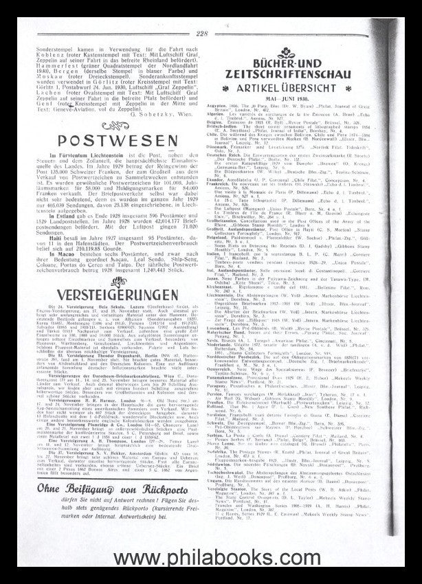 Sammlerwoche, Berichterstattungen aus der Sammlerwoche über das Au ...