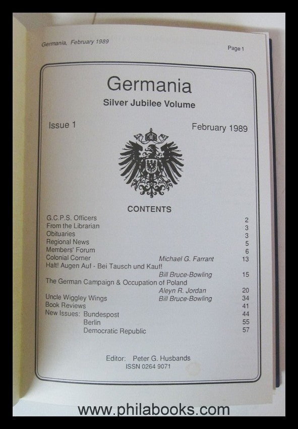 Germania, Zeitschrift der Deutschlandsammler in Großbritannien, hi ...