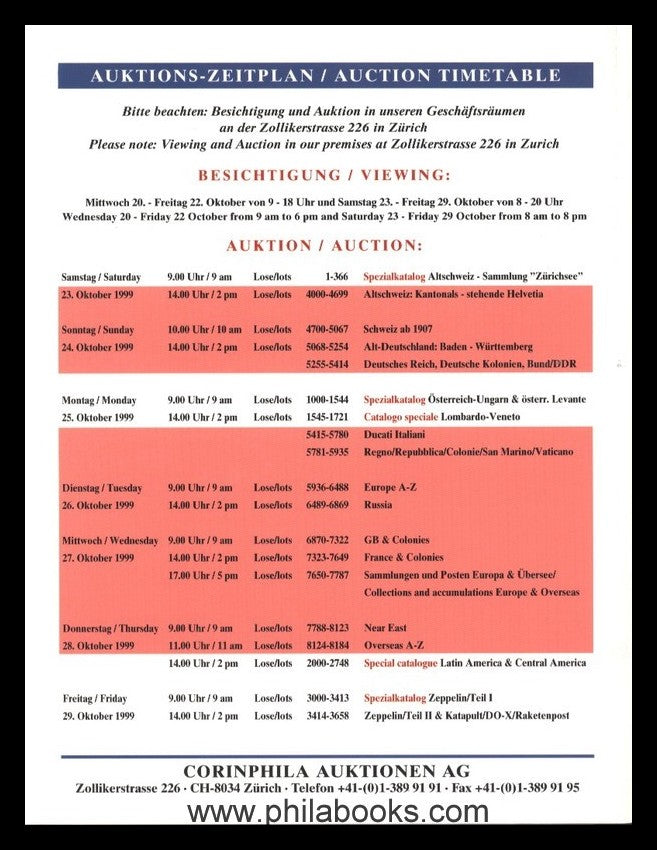 Corinphila, auction 118, 1999-10