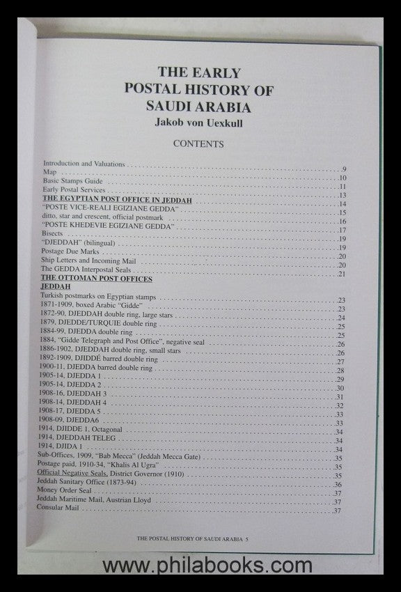 Uexkull, J. von:The Early Postal History of Saudi Arabia, Handbook ...