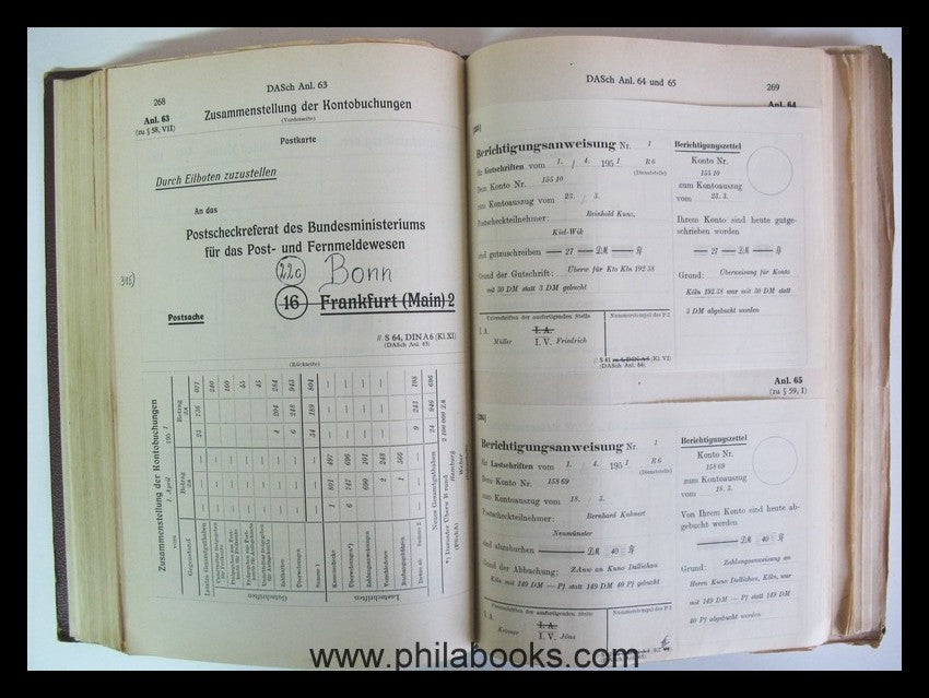 1952, Dienstanweisung für die Postscheckämter, 1952, 376 S., mit F ...
