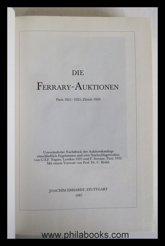 Gilbert/Köhler, Auktion, 1921-06 'Ferrary', Griechenland