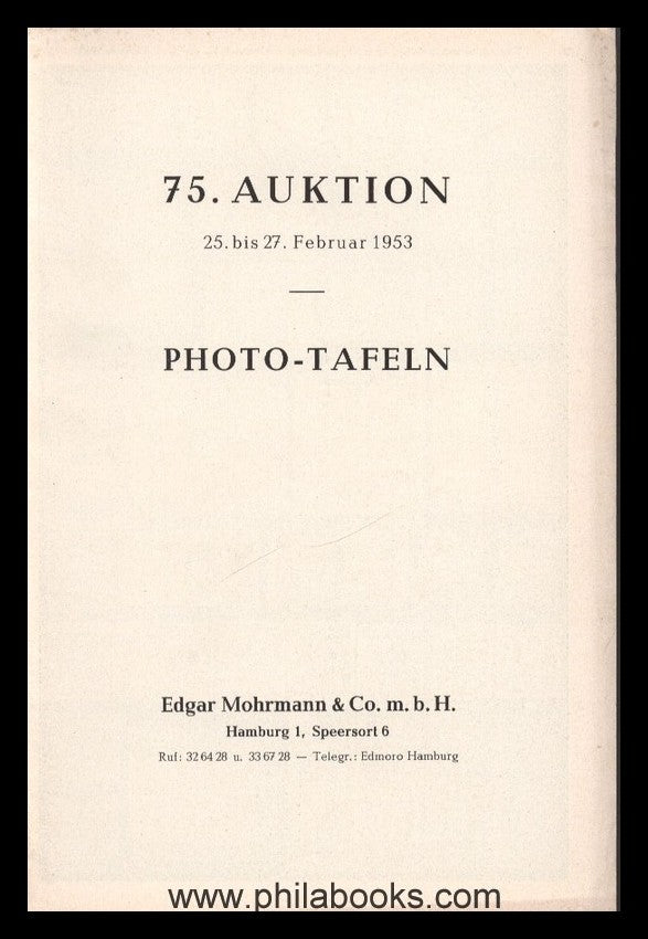 Mohrmann-Munich, Auction 075, 1953-02, #ad, German Colonies