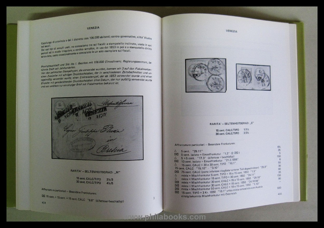 Avi, Dr. H., Lombardo-Veneto 1854-1858, The postal use...