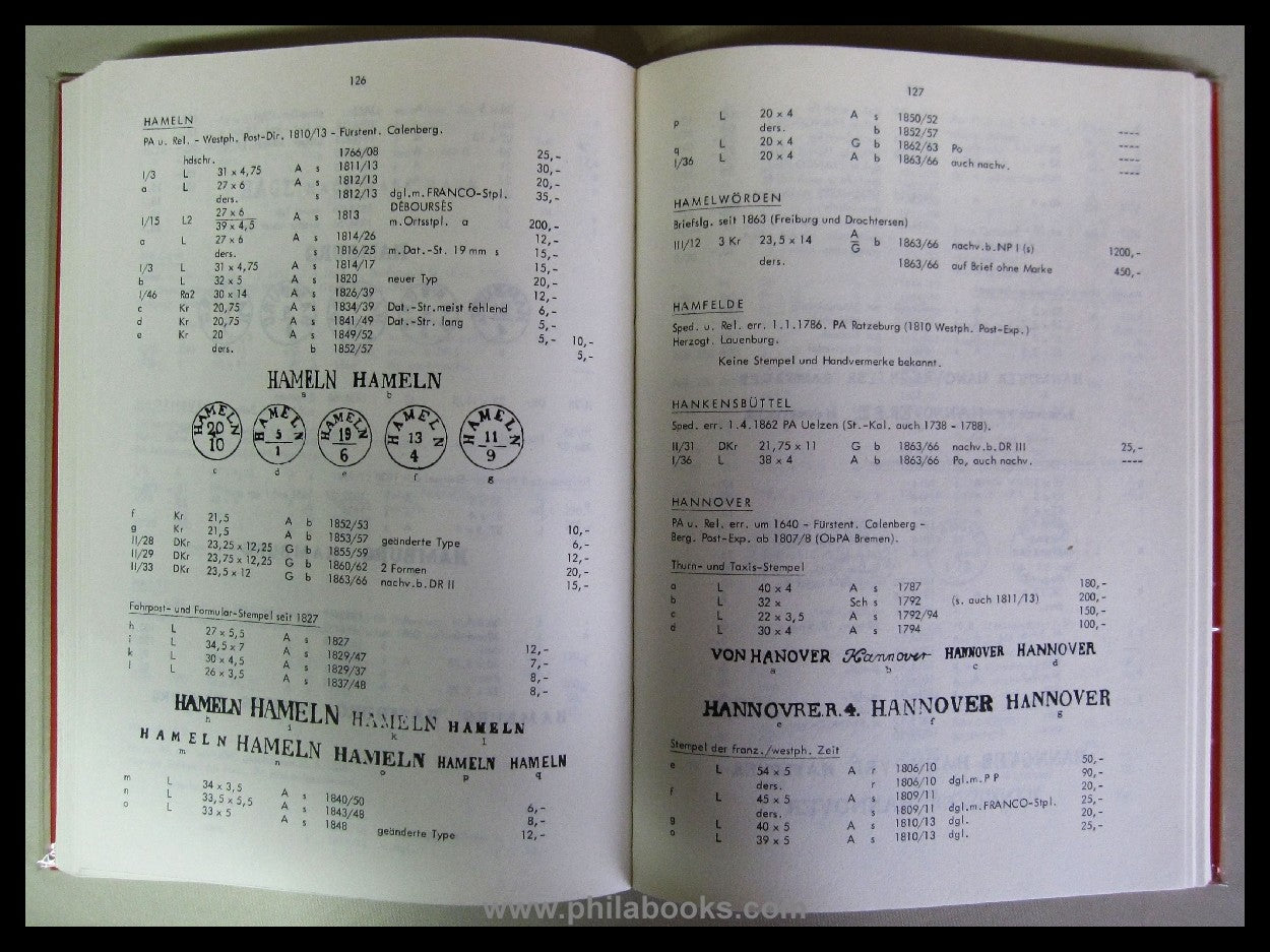 Lenthe, A. v., Hannover - Postanstalten und Poststempel, 1971, Kat ...