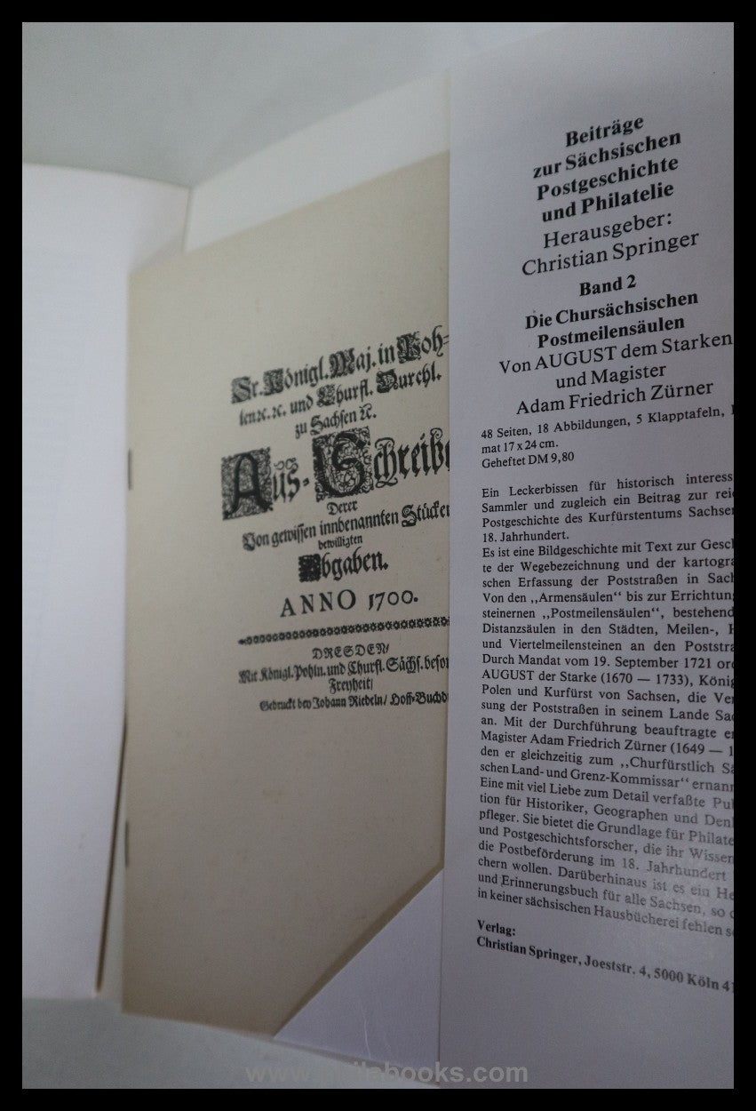 Springer, Chr. (Hrsg.), Handbuch und Katalog der Sächsischen Phila ...