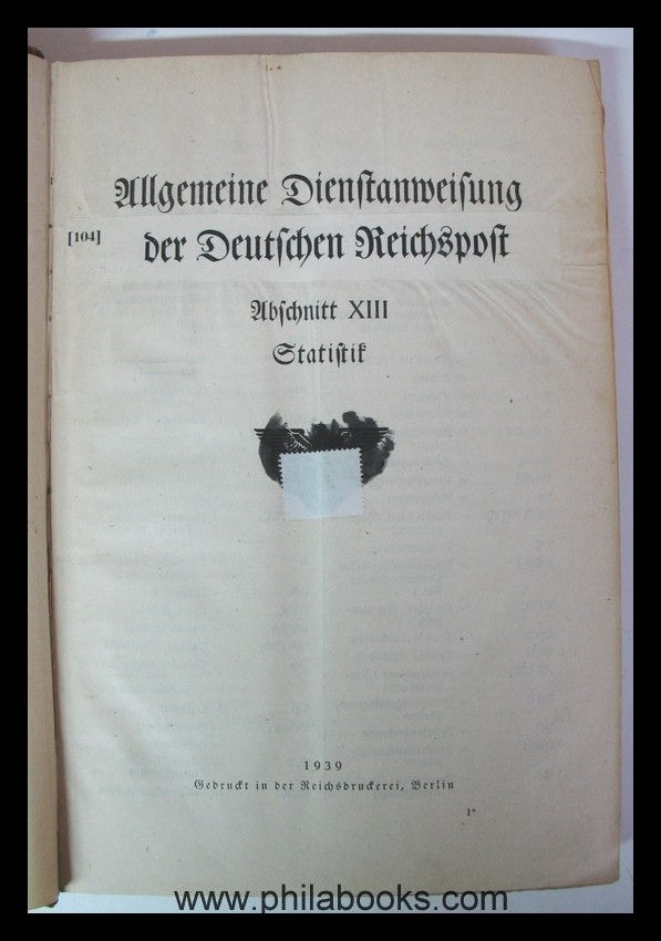 1939, Instructions for Statistics, contains the guidelines for...