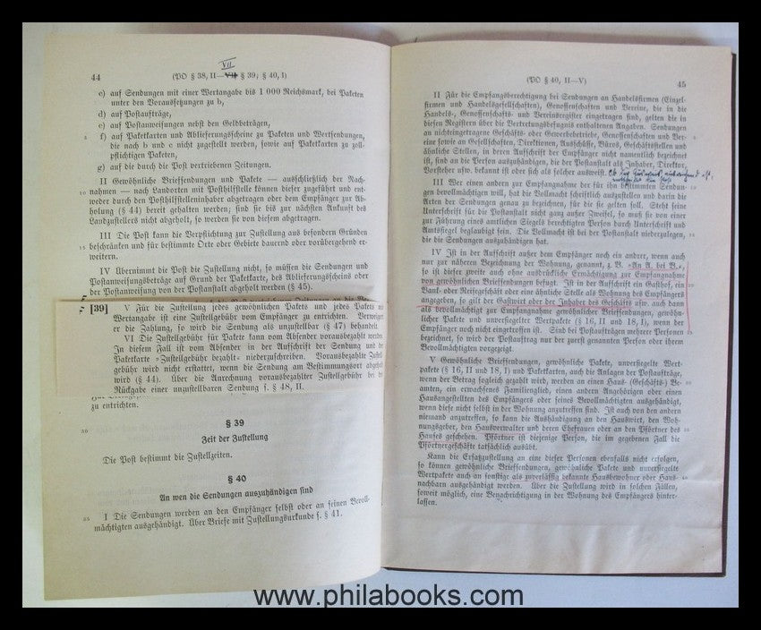 BAD ORB- WEGSCHEIDE, 1929, postal regulations from January 30, 1929, containing ...