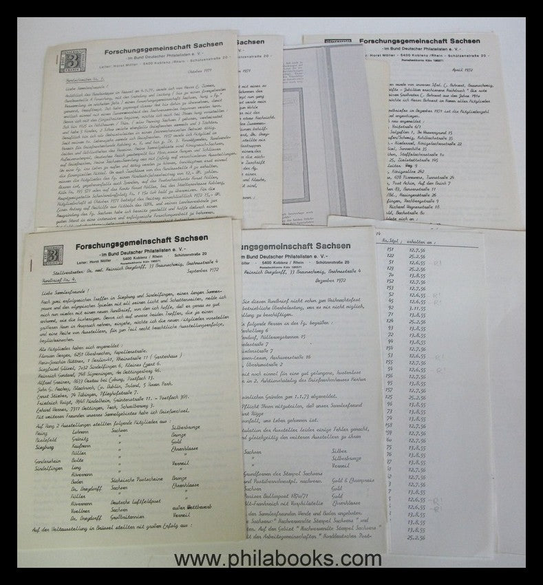 ForGe Sachsen, Rundschreiben 1-7 und 9 ex 1971 ff, ...