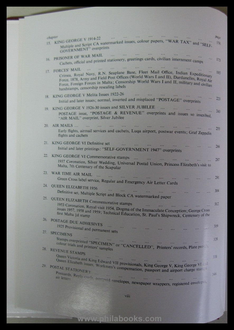 Martin, RE, Malta, The Stamps and Postal History 1576-1960, A ha ...