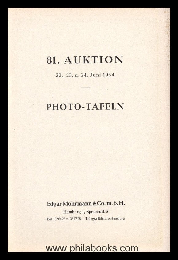 Mohrmann-Munich, Auction 081, 1954-06, Bavaria