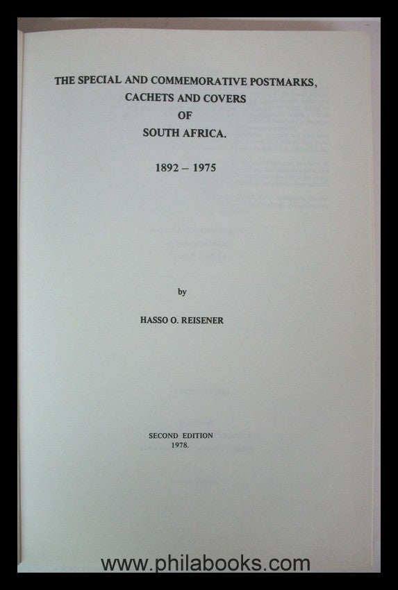 Reisener, H., The Special and Commemorative Postmarks, Cachets and ...