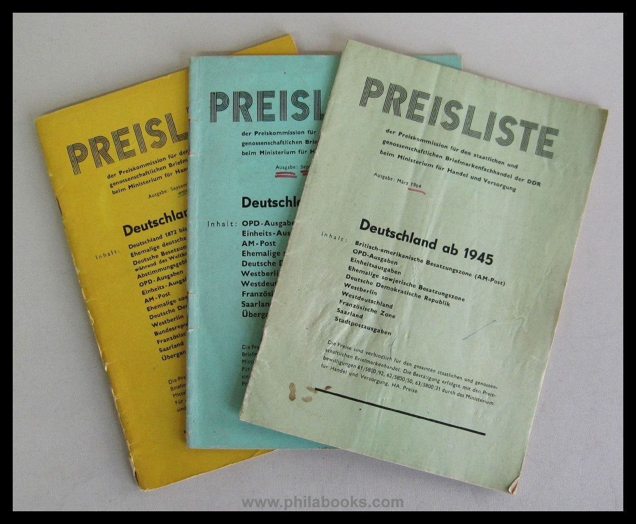 Konvolut von ca 50 Nachkriegs-Preislisten ab 1946 bis ca 1950 sowi ...