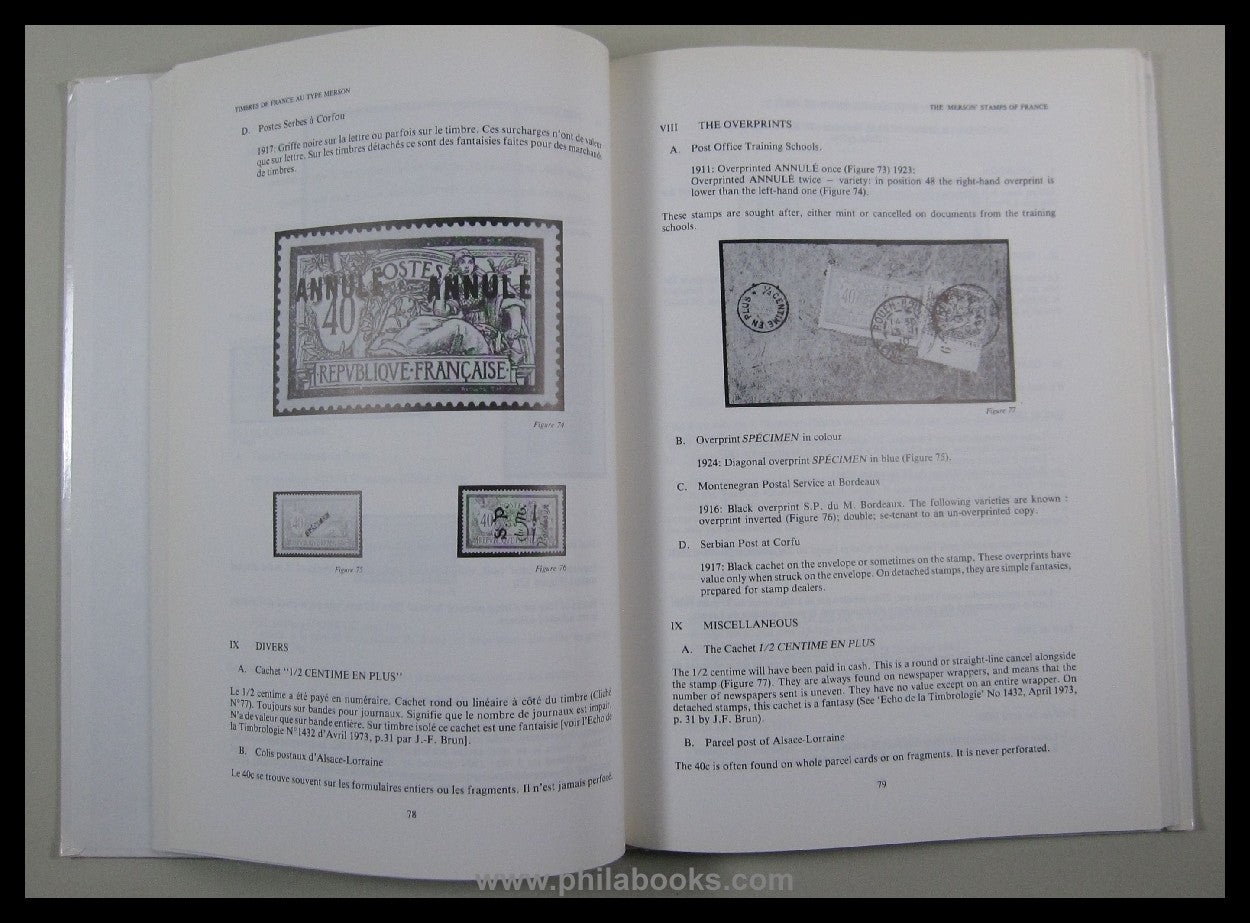 Storch, Jean/ Francon, Robert: Timbres de France au Type Merson, R ...