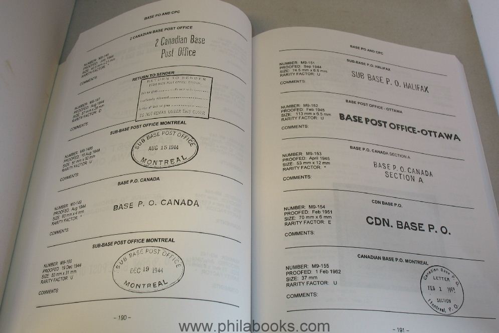 Bailey/Toop: Canadian Military Postal Markings 1881-1995, Waterfor ...