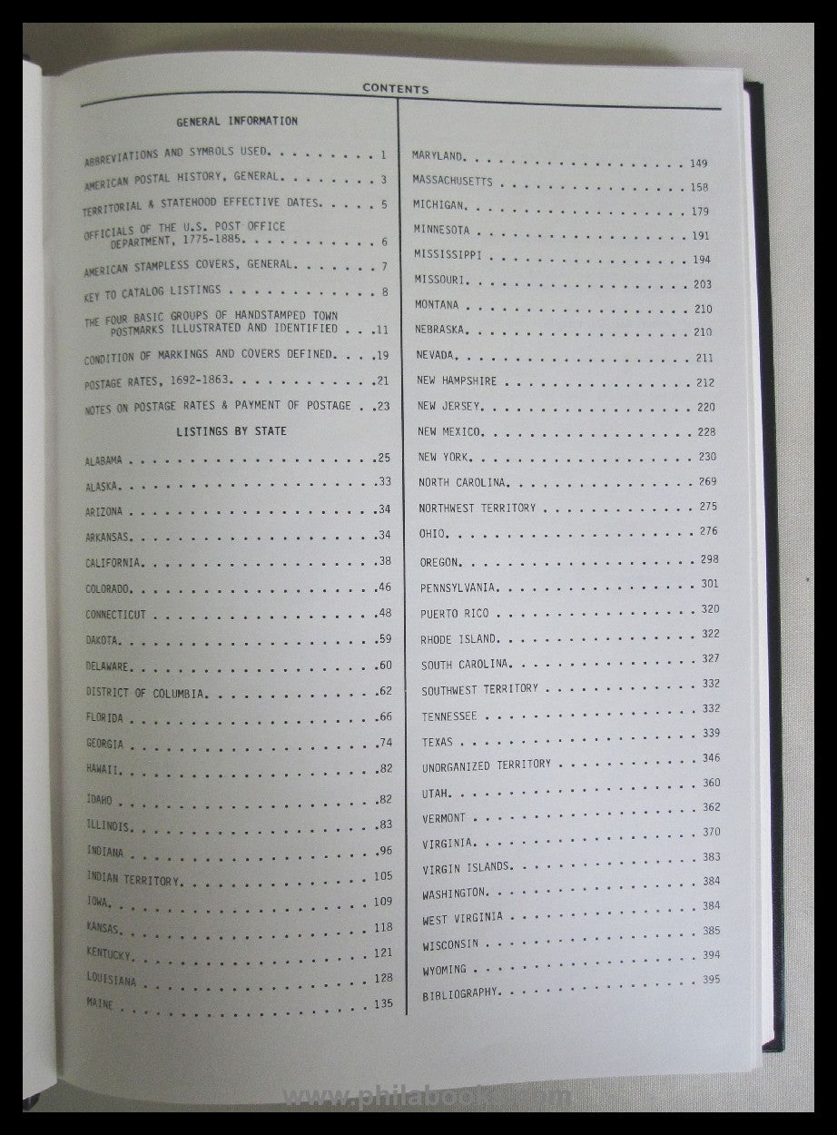 Phillips, D.G., American Stampless Cover Catalog, Vol I-III.,4th e ...