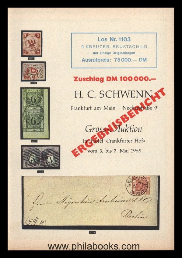 Schwenn, Auktion 001, 1965-05