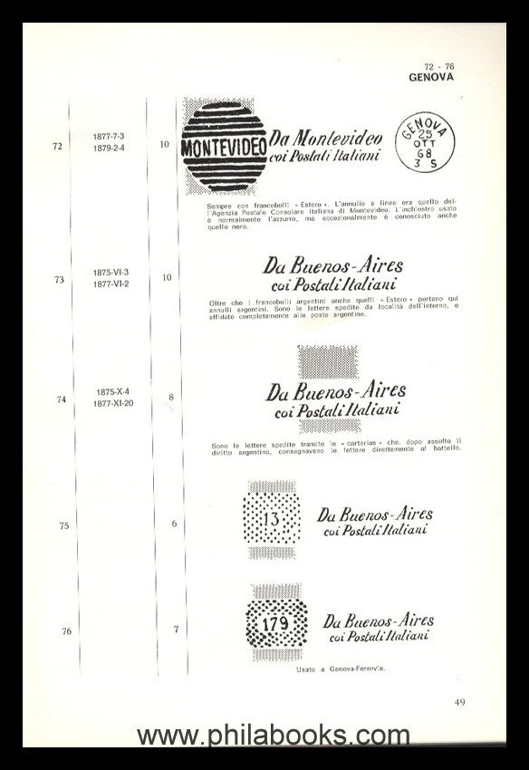del Bianco, U., Gli annulli marittimi Italiani, in uso anteriormen ...