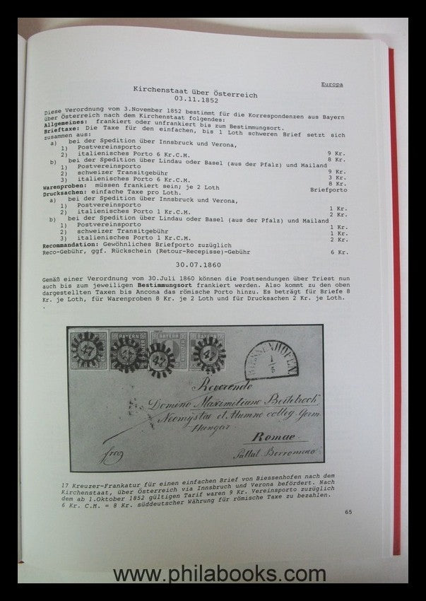 Zangerle, Dr. K., Handbuch der Auslandstaxen der süddeutschen Post ...
