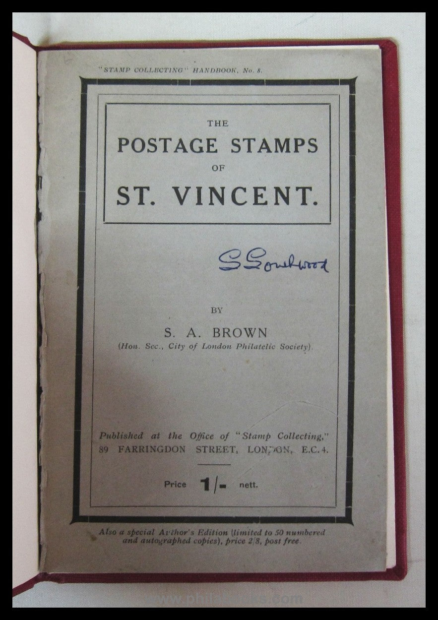 Brown, S. A. : The Postage Stamps of St. Vincent. 'Stamp Collectin ...