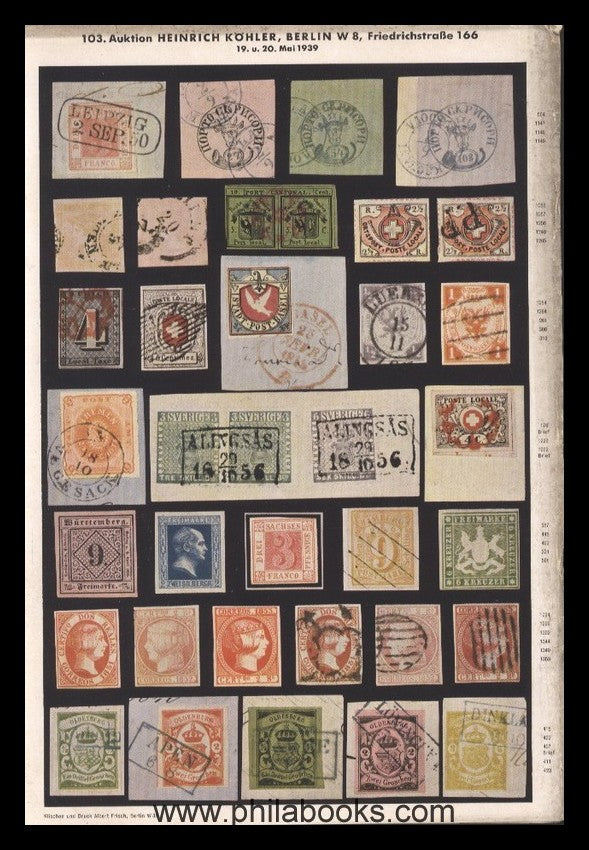 HeinrichKöhler, Auktion 103, 1939-05 'Einziger Einlieferer FIR'