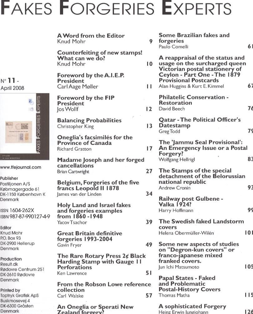 Postiljonen (Hrsg.), FFE 11, Fakes, Forgeries, Experts, 2008, Fäls ...