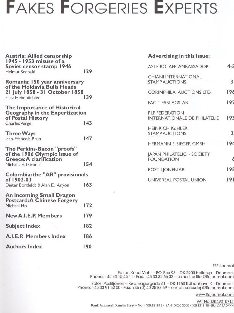 Postiljonen (Hrsg.), FFE 11, Fakes, Forgeries, Experts, 2008, Fäls ...
