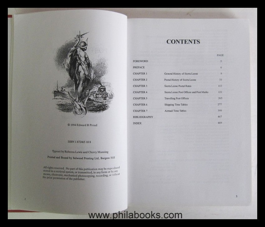 Proud, E.B., The Postal History of Sierra Leone, 1994, Postgeschic ...
