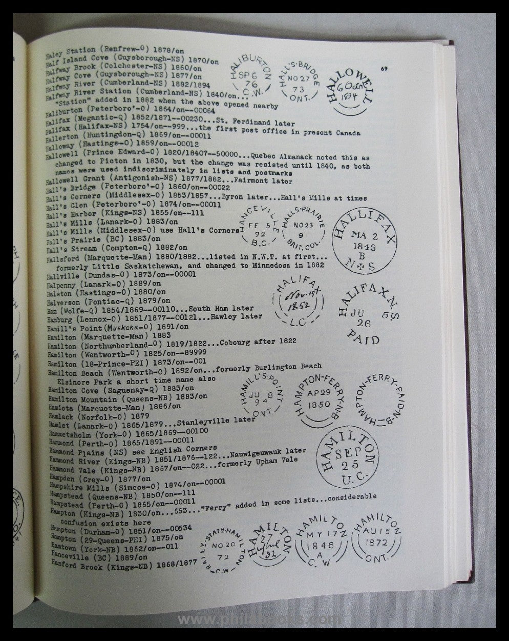 Campbell, Frank W., Canada Post Offices 1755-1895, 1972, Leinen, V ...