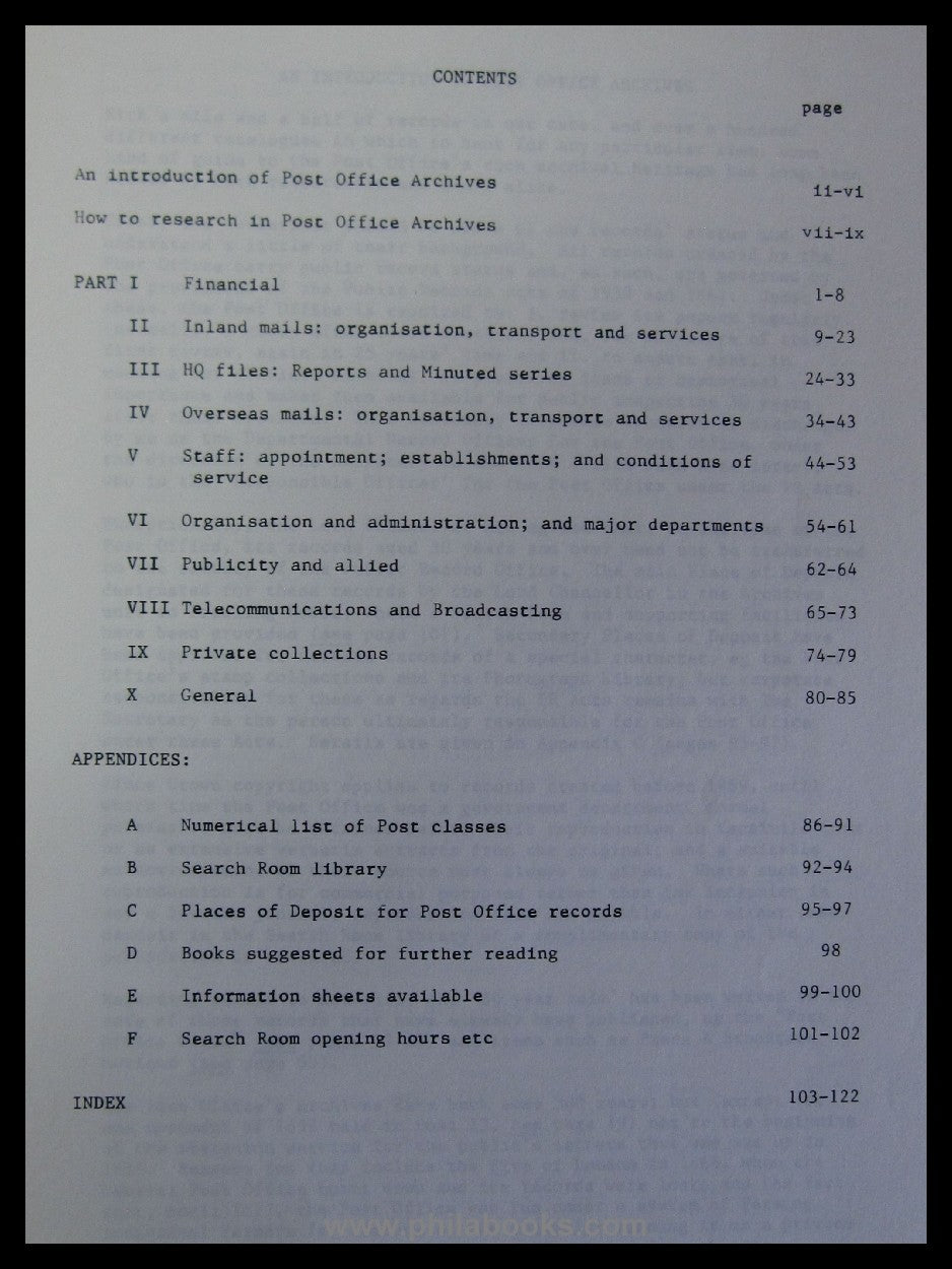 Farrugia, Jean, Archivist: A Guide to Post Office Archives, ca 198 ...