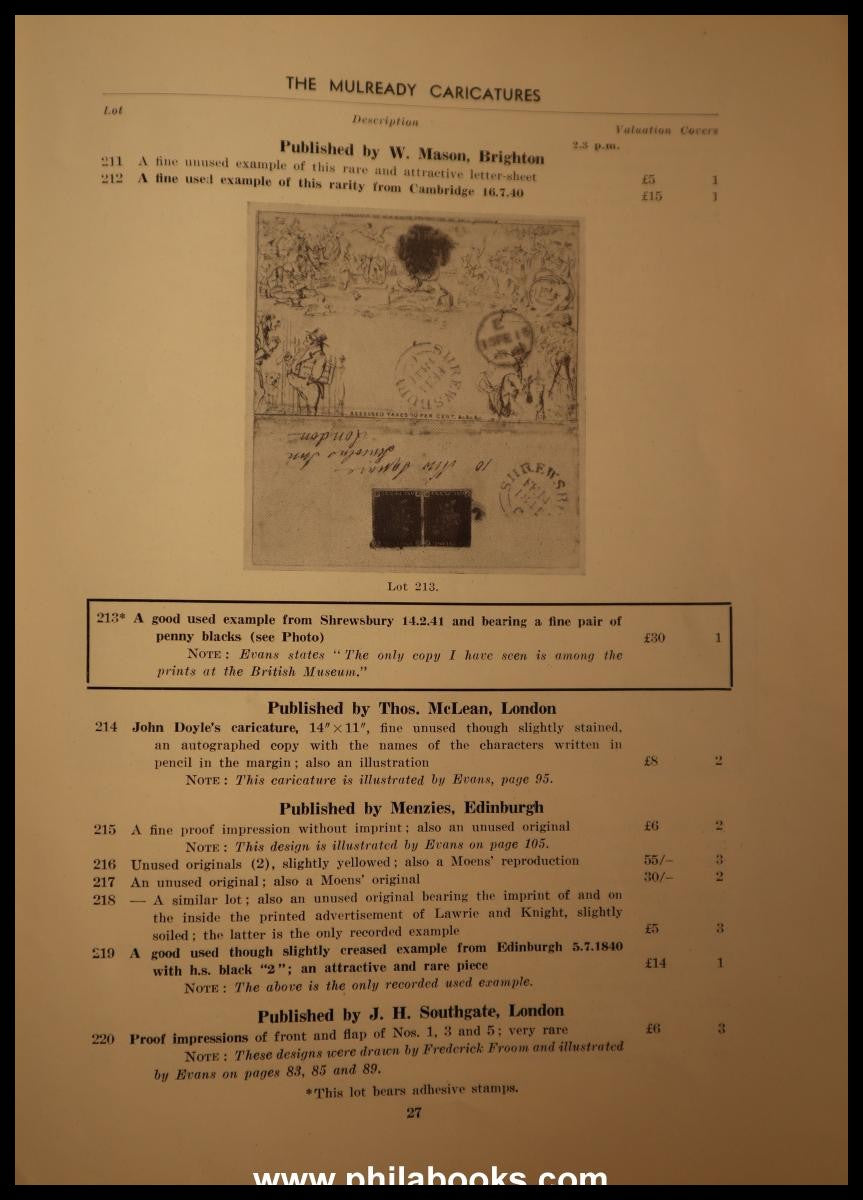 Robson Lowe, The Pictorial Envelope featuring The Mulready with th ...