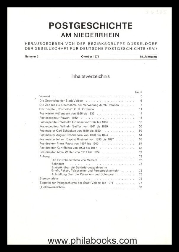 NIEDERRHEIN: Postgeschichtliche Blätter Niederrhein, 1971, Nr. 03 ...