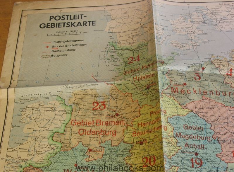 1944, Postleitgebietskarte, bearbeitet vom Reichspostzentralamt, B ...