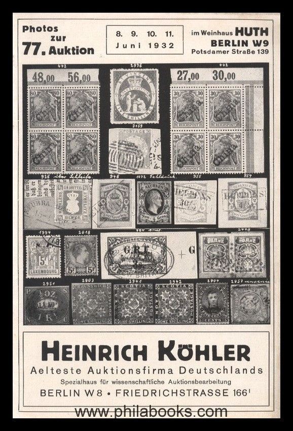 Heinrich Köhler, Auction 077, 1932-06, Braunschweig, #dr, Hanover,…