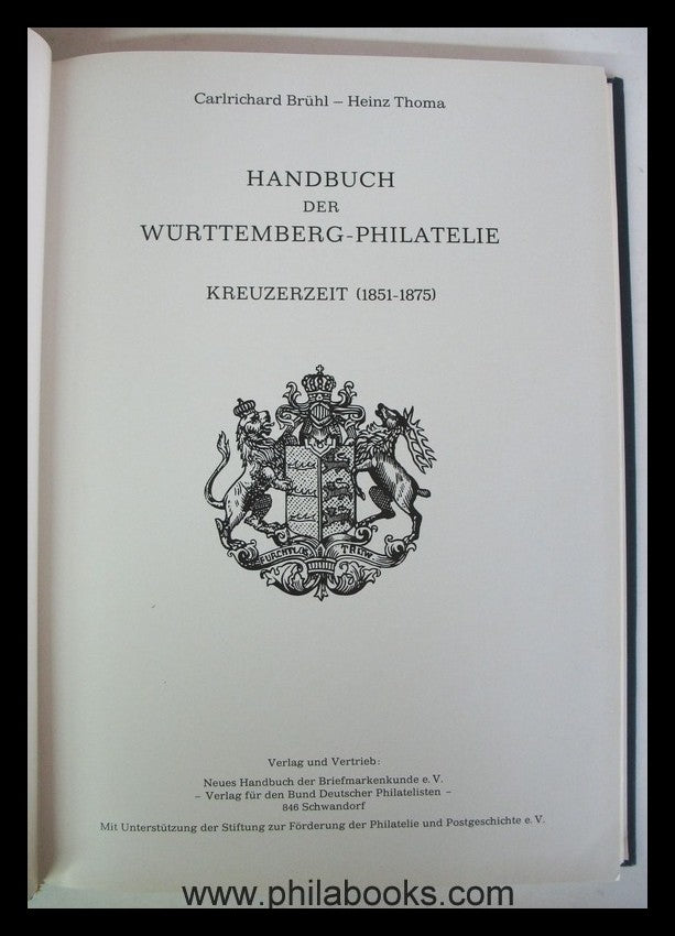 Brühl/Thoma, Handbook of Württemberg Philately, Cruiser Period (185...