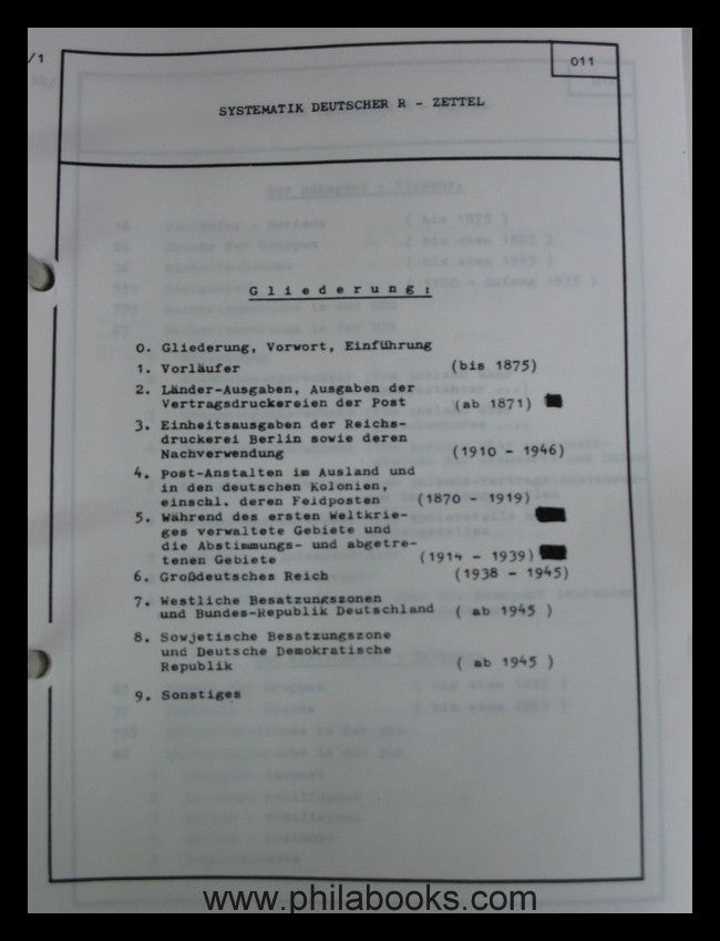 ArGe Deutsche R-und V-Zettel, Katalog der Deutschen und verwandten ...