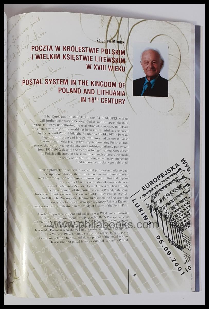 Euro Cuprum 2001, European Philatelic Exhibition, Exhibition Catal...