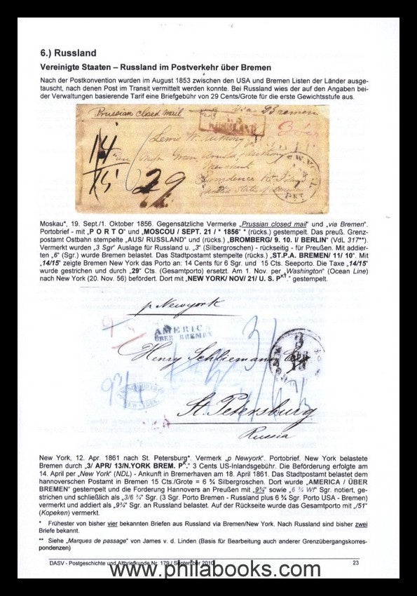 Mehrtens, G.D., Die Transatlantische Postverbindung: Skandinavien ...