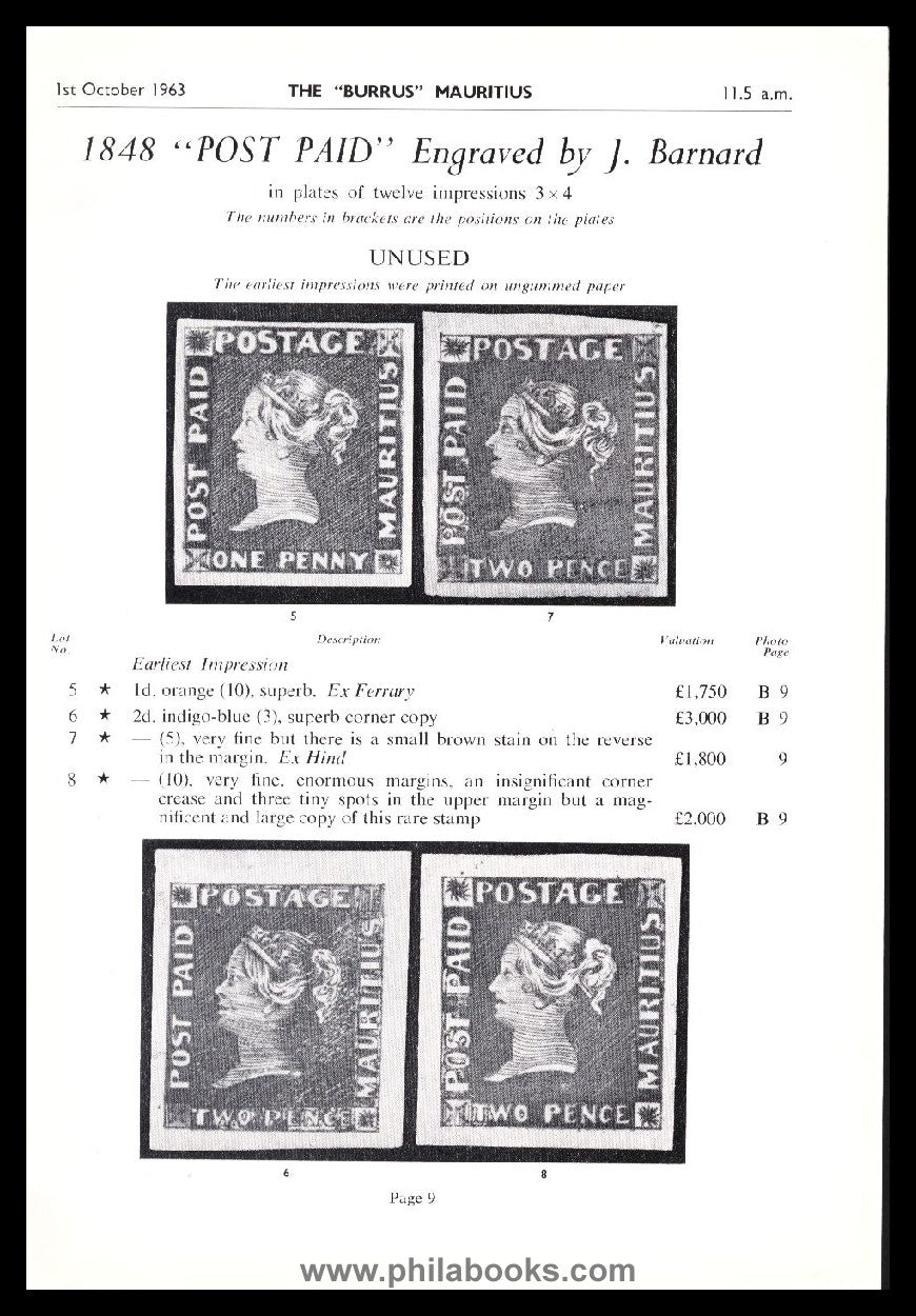 RobsonLowe, Auktion, 1963-10 'Burrus'