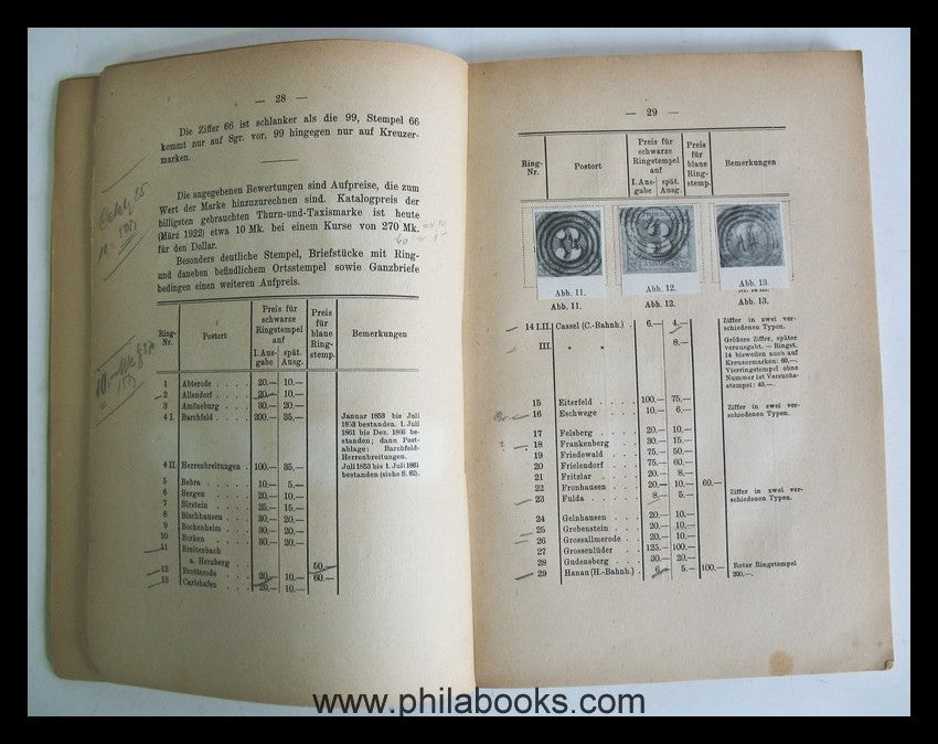 Bütow/Ton, The ring stamps and place stamps of Thurn-und-Taxis...